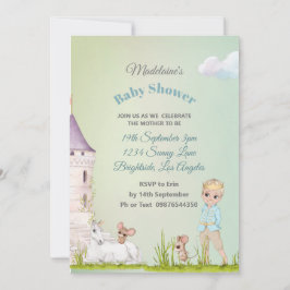 Convites Chá Prince Unicorn Crown Baby Boy