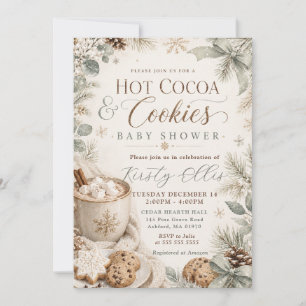 Convites Chá Quente de Chocolate & Cookies Baby Shower