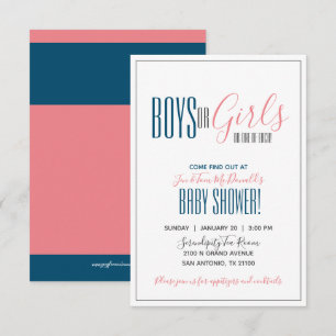 Convites chá REVEAL MÍNIMO GÊNERO GÊNERO MARINHO & CORA