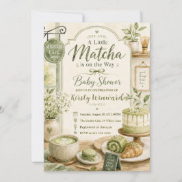 Convites Chá Revelação de Bebê com um Toque de Matcha
