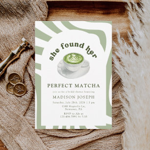 Convites Chá Revelação de Noiva Elegante e Perfeito Matcha