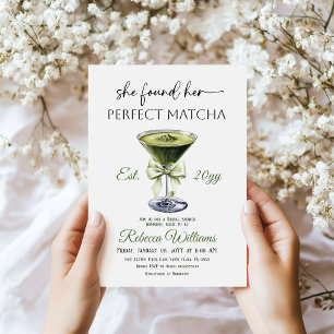Convites Chá Revelação Nupcial Moderna Encontrou Seu Matcha