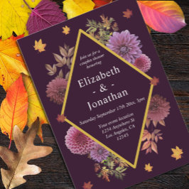 Convites Chá Romântico de Casais de Dahlia de outono