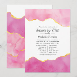 Convites Chá rosa e Dourado por email