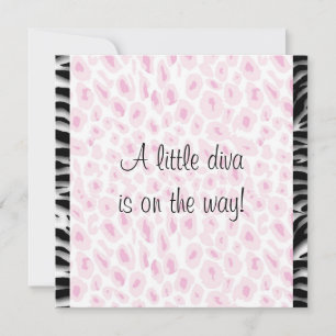 Convites Chá Rosa Leopardo Zebra Bebê