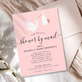 Convites Chá Rosa Por Sprinkle De Longa Distância De Correi