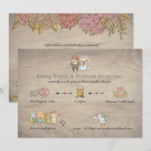 Convites Chá Russo Casal Convida Desenhado