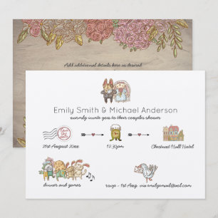 Convites Chá Russo Casal Convida Desenhado