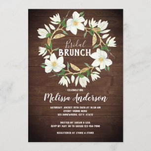 Convites Chá Russo De Madeira Magnolia Bridal Brunch