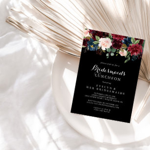 Convites Chá Rustic Black Bridesmaids Lunchey