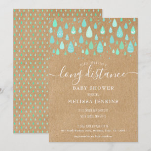 Convites Chá Rustic De Longa Distância Por Correio