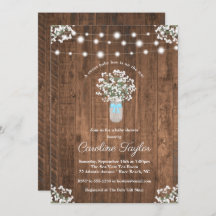 Chá Rustic Floral Mason Jar Luz Bebê