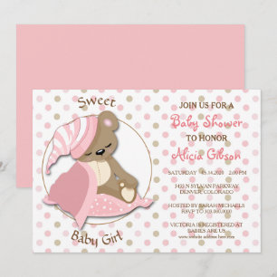 Convites Chá sonolento do bebé do urso