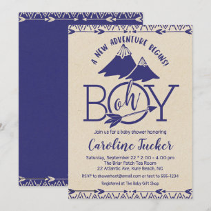Convites Chá Tribal Adventure Baby Boy