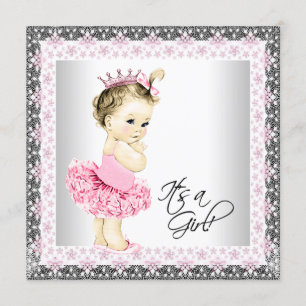 Convites Chá Tutu Baby Girl Ballerina