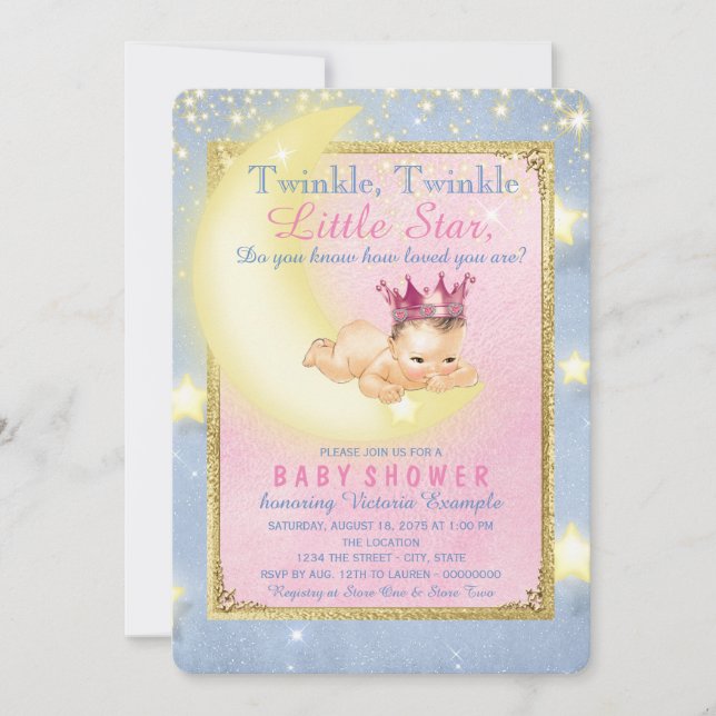 Convites Chá Twinkle Twinkle Little Star (Frente)