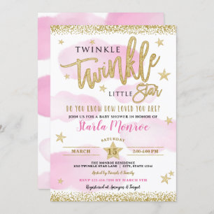 Convites Chá Twinkle Twinkle Little Star Baby Girl