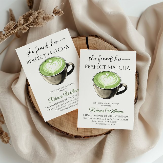 Convites Chá Verde Matcha Perfeito para Chá de Noiva em Ver (Criador carregado)