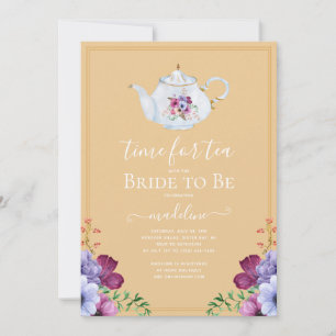 Convites Chá Vintage Floral para Noiva