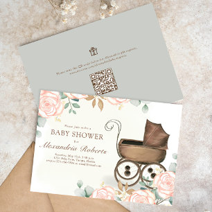 Convites Chá Vintage Modelo Floral Rosa