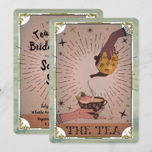 Convites Chá Vintage Tarot Chaleira de Bruxa Chá de Bebê da