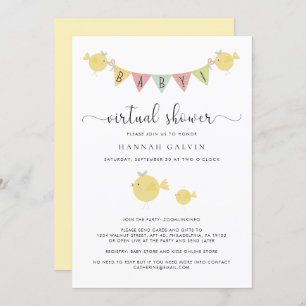 Convites Chá Virtual Bebê Mama Bird & Baby Pintinho