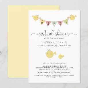 Convites Chá Virtual Bebê   Mama Bird e Pintinho de Bebê