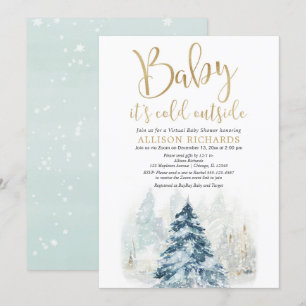 Convites chá virtual de inverno bebê está frio fora de o