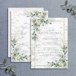 Convites Chá Virtual Dourado Dusty Botanical