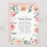 Chá Virtual Floral Cor-de-Rosa Pintel Pastel