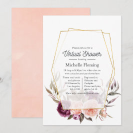 Convites Chá Virtual Geométrico Floral