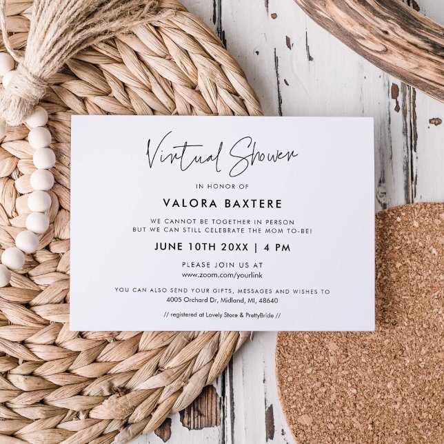 Convites Chá virtual minimalista moderno (Criador carregado)