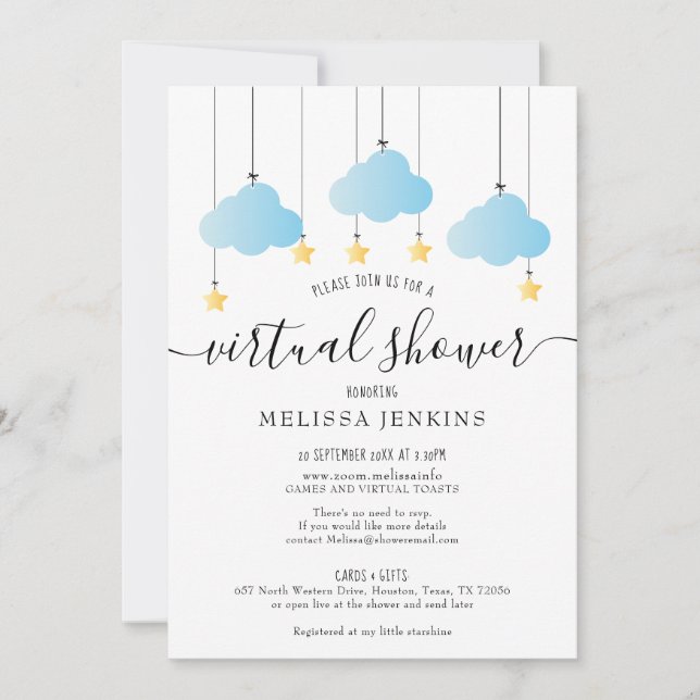 Convites Chá Virtual Online de Longa Distância por Email (Frente)