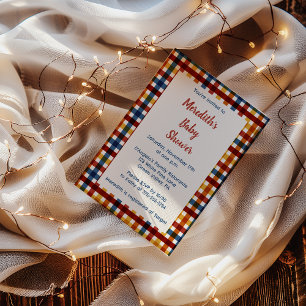 Convites Chá xadrez Baby Boy