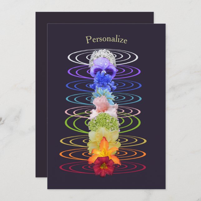 Convites Chakra Colour Flowers Zen Spiritual (Frente/Verso)