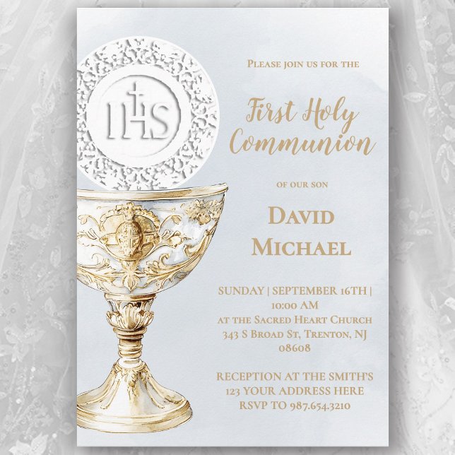 Convites Chalice Host First Holy Communion (Criador carregado)