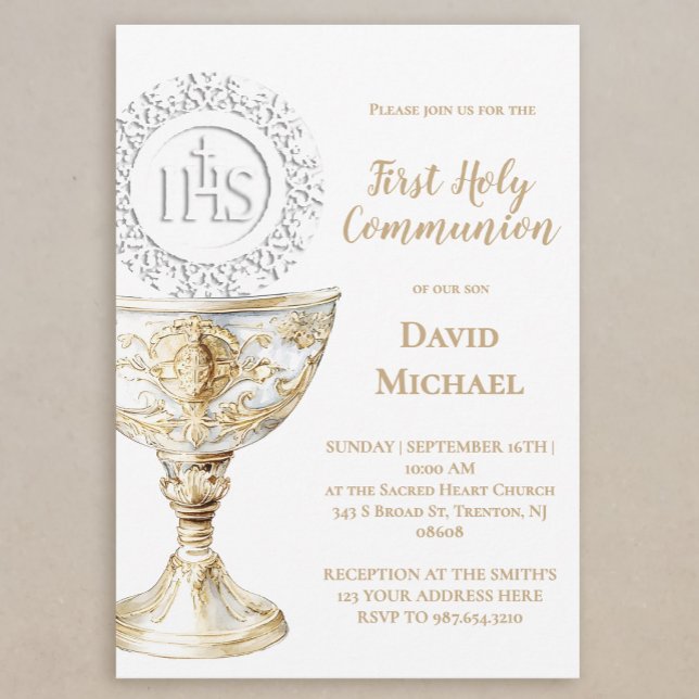 Convites Chalice Host First Holy Communion (Criador carregado)