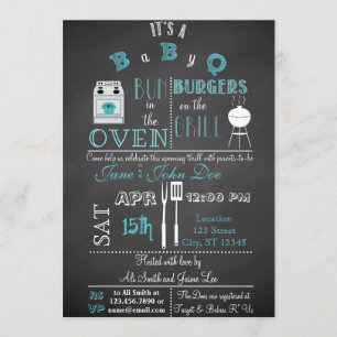 Convites Chalkboard BabyQ blue