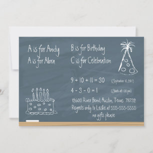 Convites Chalkboard Birthday