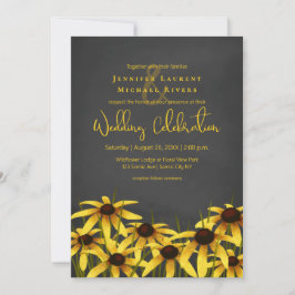 Convites Chalkboard Black Eyed Susan Flor