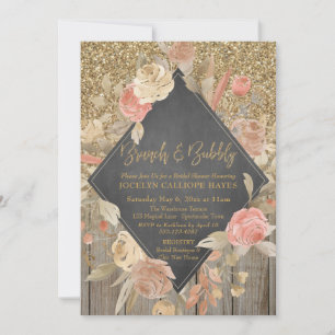 Convites Chalkboard Brunbble De Madeira Dourada Com Lâmpada