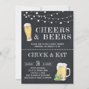 Convites Chalkboard de Chás e Cervejas para Churrasco de Be