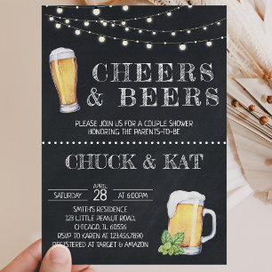 Convites Chalkboard de Chás e Cervejas para Churrasco de Be