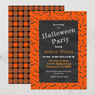 Convites Chalkboard de Halloween