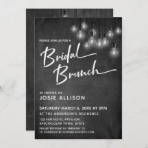 Chalkboard Edison Luz Bridal Moderna Brunch