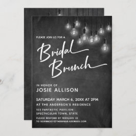 Convites Chalkboard Edison Luz Bridal Moderna Brunch