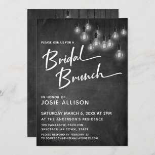 Convites Chalkboard Edison Luz Bridal Moderna Brunch