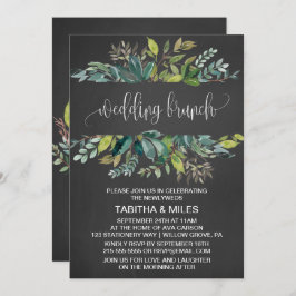 Convites Chalkboard Foliage Wedding Brunch