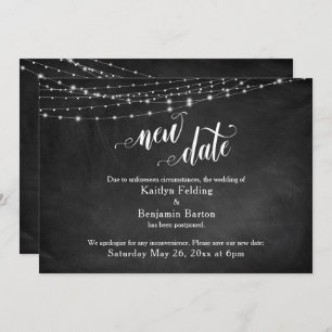Convites Chalkboard & Lights Adiaram "New Date" de Casament