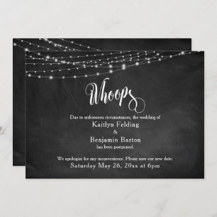 Convites Chalkboard & Lights adiou casamento "Whoops"